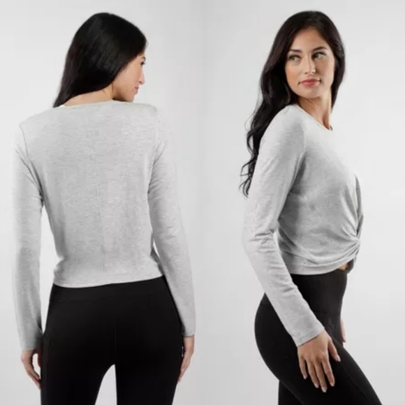 Yogalicious Twist Front Long Sleeve Top Crewneck Shirt Size Small - Picture 11 of 11